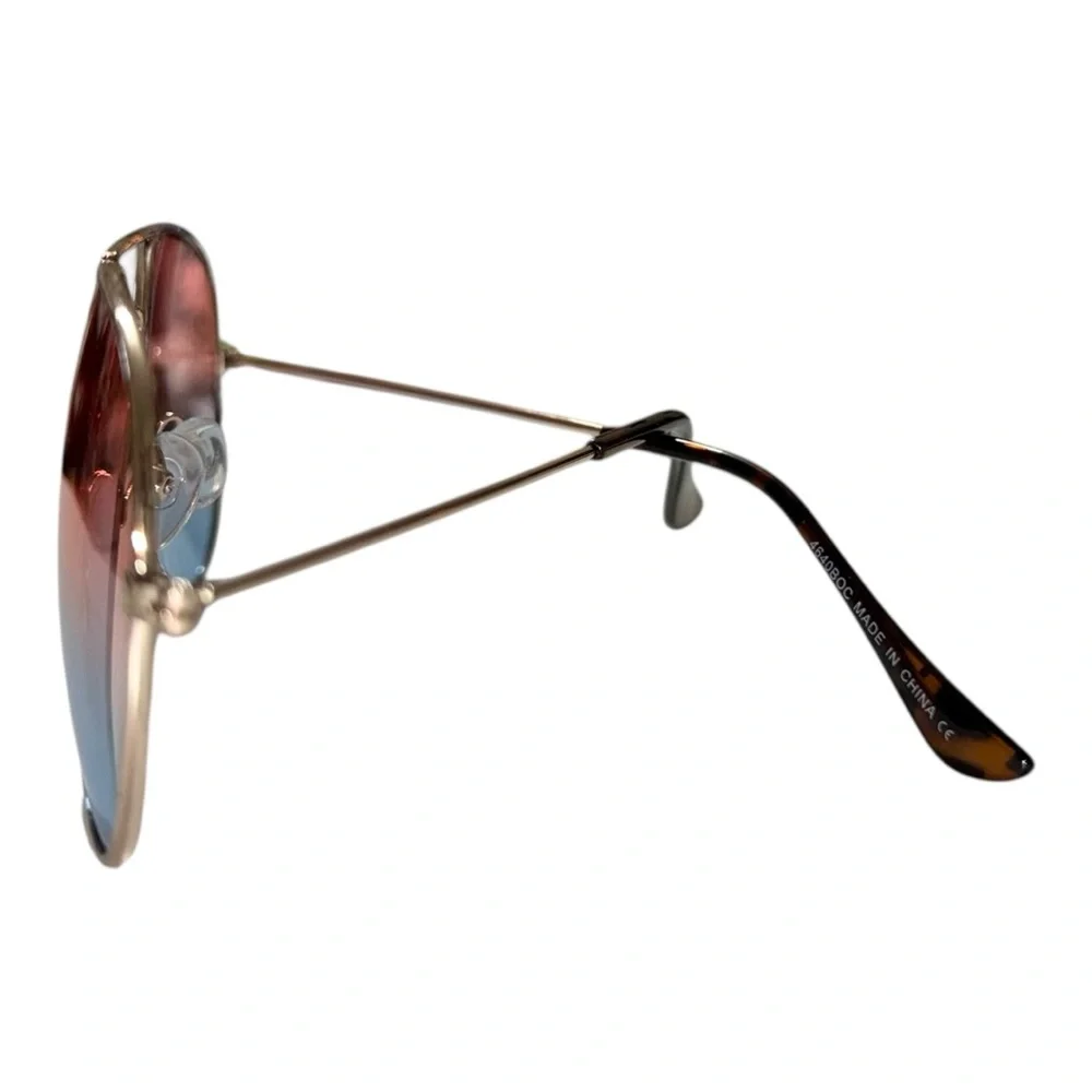 Pink and Blue Aviator Sunglasses - Picture 5 of 6